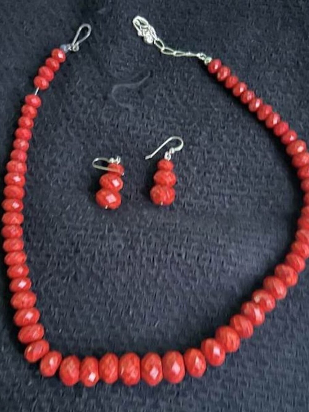 Jay King Cinnabar Necklac and Earrings